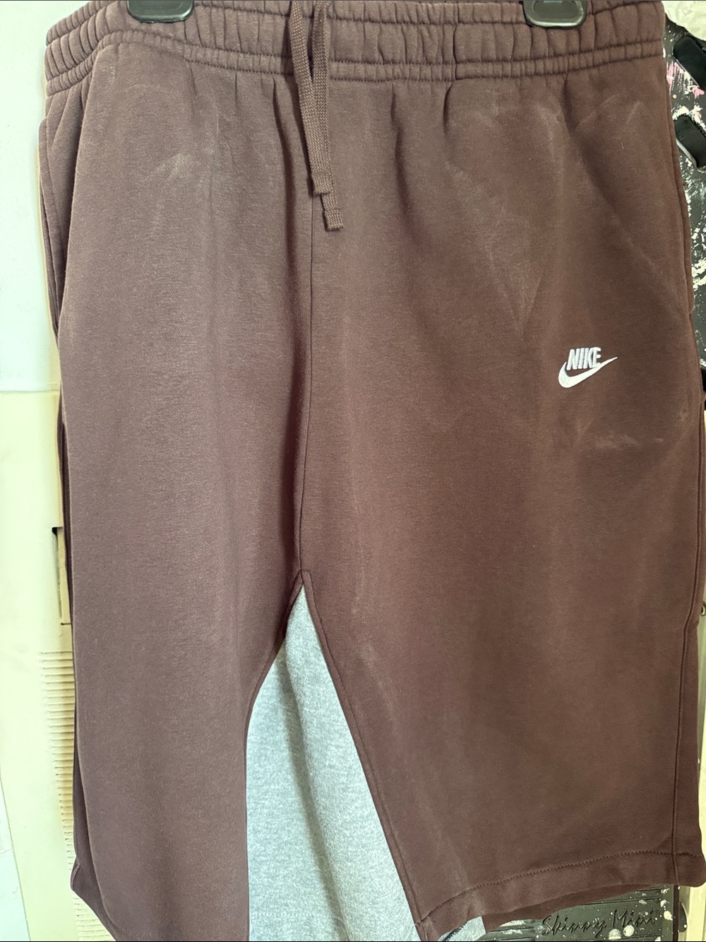 Nike Women’s  Brown Jogger Sweat skirt  with White Logo they were jogging pantsI